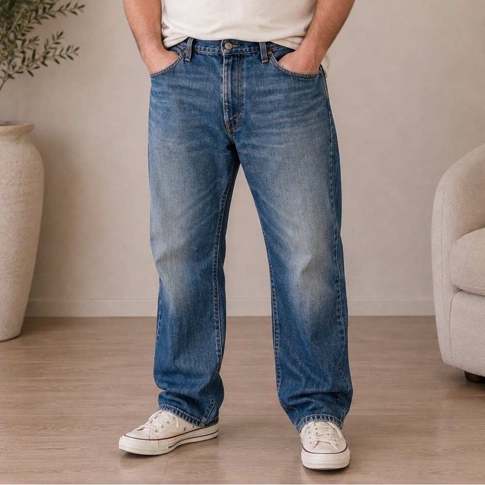 Levi's 505 Regular Fit Straight Leg Jeans Mens 35x34 Blue‎ Vintage 90s Colombia